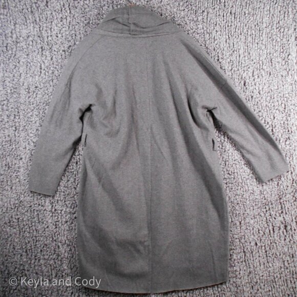 GOLDIE London Wool Open Front Cardigan Falling Out Grey Women's One Long Sleeve - Picture 3 of 14